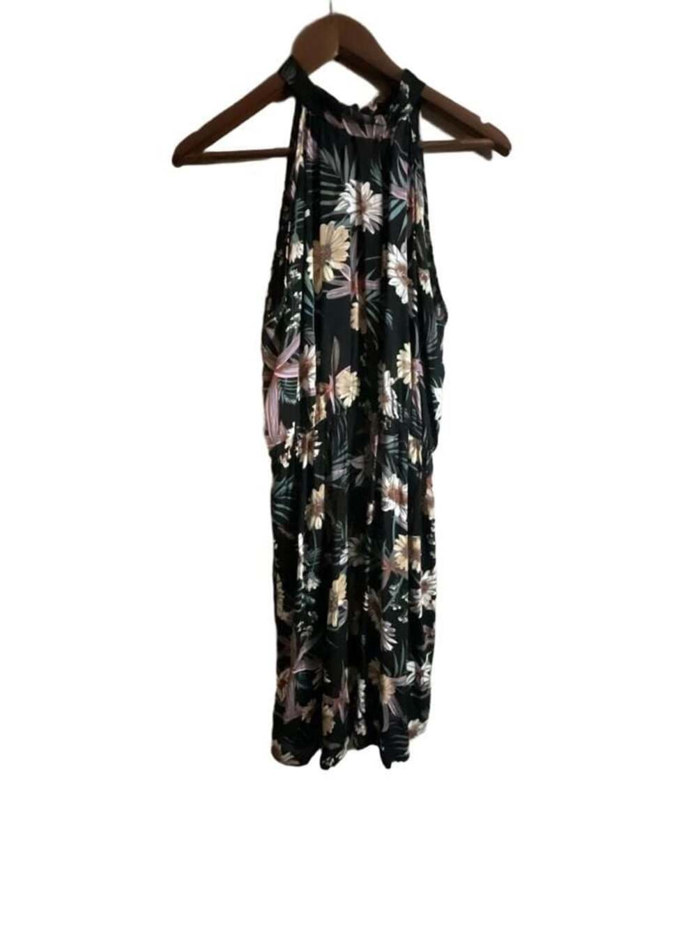 Hawaii Floral Print Halter Neck Dress